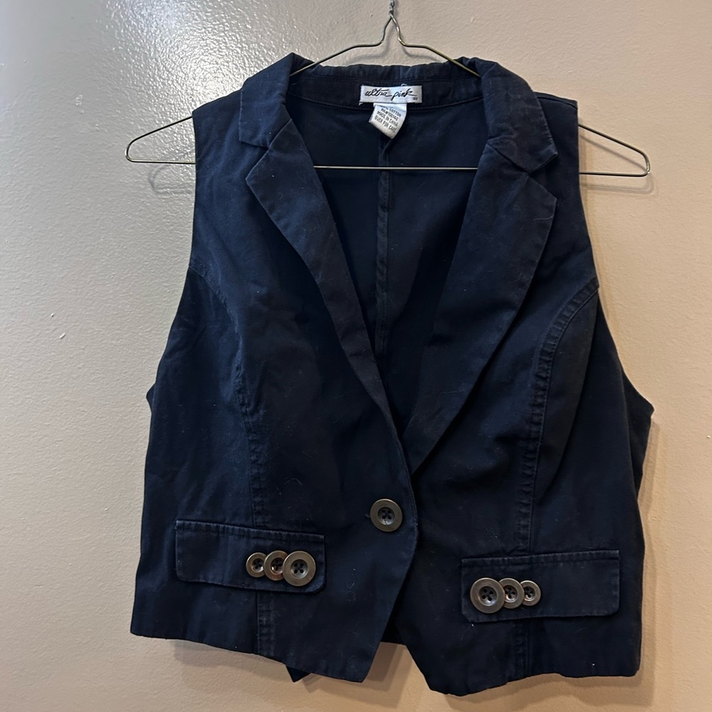 Ultra Pink Black Cotton Shirt Vest